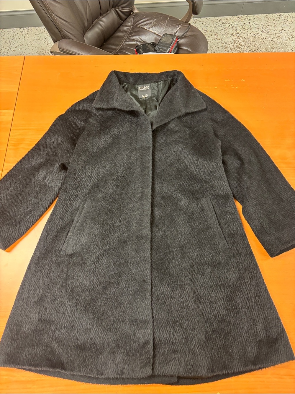 Hilary Radley Black Alpaca SURI Trench Coat
